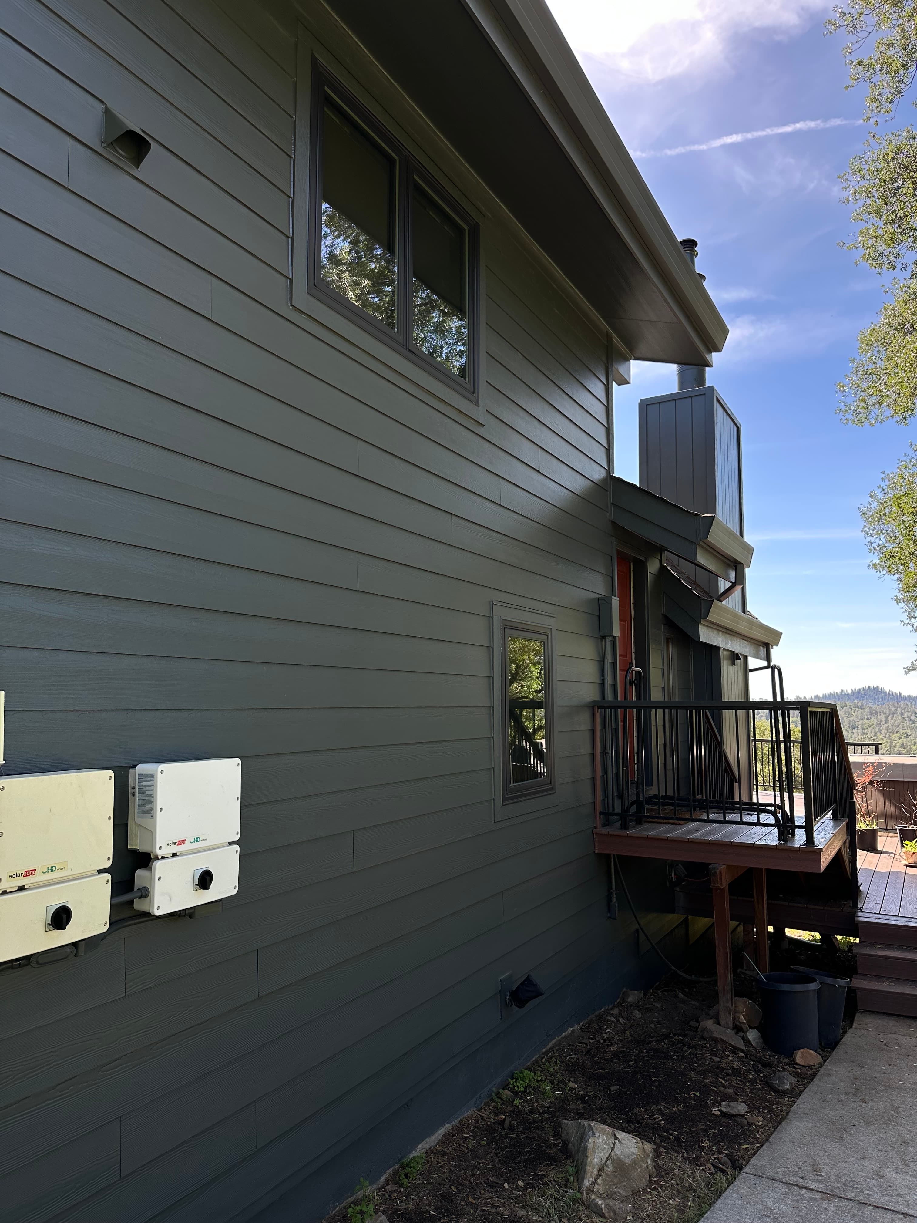 Vertical board and batten siding detail in Sacramento foothills by NorCal Exteriors